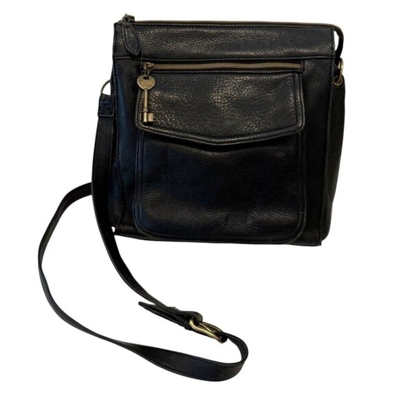 Fossil Handbags - Fossil 1954 Women's Black Leather Crossbody Bag Y2K No. 76082